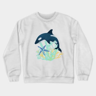 Whale and the underwater world Crewneck Sweatshirt